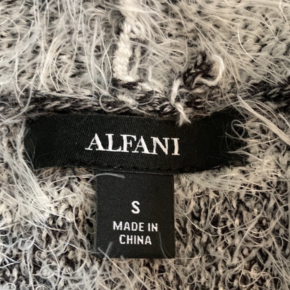Alfani small open long cardigan black and white - Picture 13 of 14